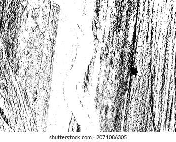Grunge is black and white. Texture of black strokes on a white background. Abstract chaotic movements with a dry brush. Monochrome pattern of worn surface