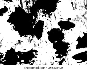 Grunge is black and white. Texture of black strokes on a white background. Abstract chaotic movements with a dry brush. Monochrome pattern of worn surface