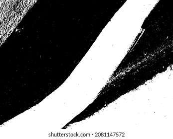 Grunge es blanco y negro. Textura de pinceladas negras sobre un fondo blanco. Resumen de movimientos caóticos con un cepillo seco. Patrón monocromo de superficie desgastada