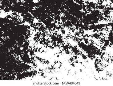 Grunge black and white texture vector. Place over any object create black grunge effect. Distress grunge texture vector easy to use illustration overlay. Black grunge vector surface background.Abstrac