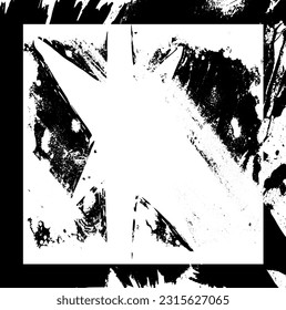 Grunge black and white texture. Vector monochrome background. The screensaver is scratched and cracked. Old worn surface