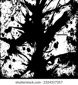 Grunge la textura en blanco y negro. Fondo monocromo vectorial. El salvapantallas está rayado y agrietado. Superficie vieja desgastada