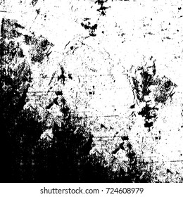 Grunge black and white texture. Vector abstract monochrome background