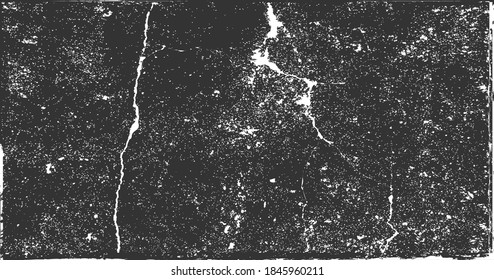 Grunge black & white urban vector texture template. Dark messy dust overlay distress background. Easy to create abstract dotted, scratched, vintage effect with noise and grain