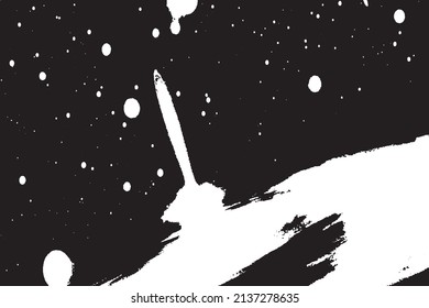 Grunge Black And White Urban Vector Texture Template. Dark Messy Dust Overlay Distress Background. Easy To Create Abstract Dotted, Scratched, Vintage Effect With Noise And Grain