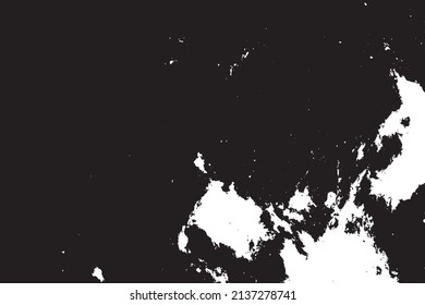 Grunge Black And White Urban Vector Texture Template. Dark Messy Dust Overlay Distress Background. Easy To Create Abstract Dotted, Scratched, Vintage Effect With Noise And Grain