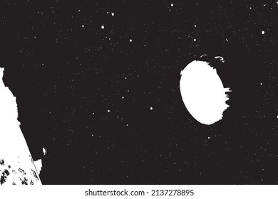 Grunge Black And White Urban Vector Texture Template. Dark Messy Dust Overlay Distress Background. Easy To Create Abstract Dotted, Scratched, Vintage Effect With Noise And Grain