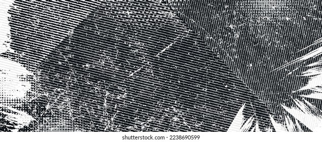 Grunge Black And White Urban Vector Texture Template. Dark Messy Dust Overlay Distress Background. Easy To Create Abstract Dotted, Scratched, Vintage Effect With Noise And Grain