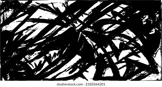 Plantilla De Textura De Vectores Urbanos Negros Y Blancos. Fondo de la angustia por el polvo oscuro y desordenado. Fácil De Crear Efecto Abstracto Dotado, Rascado, Vintage Con Ruido Y Grano