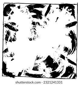 Grunge Black And White Urban Vector Texture Template. Dark Messy Dust Overlay Distress Background. Easy To Create Abstract Dotted, Scratched, Vintage Effect With Noise And Grain