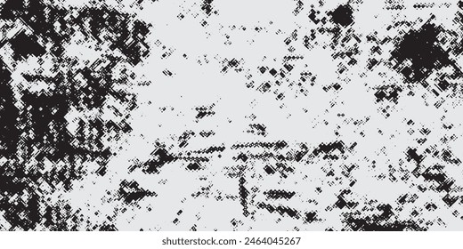Grunge Black And White Urban Vector Texture Template. Dark Messy Dust Overlay Distress Background. Easy To Create Abstract Dotted,