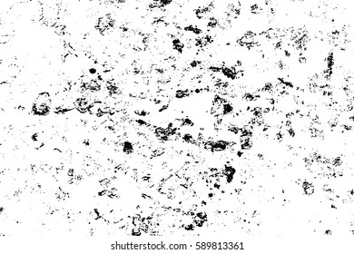 Grunge Black And White Urban Vector Texture Template. Dark Messy Dust Overlay Distress Background. Easy To Create Abstract Dotted, Scratched, Vintage Effect With Noise And Grain
