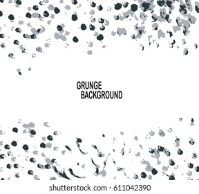 Grunge Black And White Urban Vector Texture Template. Dark Messy Dust Overlay Distress Background. Easy To Create Abstract Dotted, Scratched, Vintage Effect With Noise And Grain. Aging Design Element