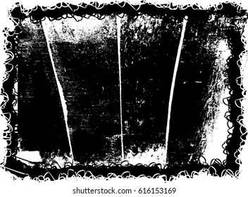 Grunge Black And White Urban Vector Texture Template. Dark Messy Dust Overlay Distress Background. Easy To Create Abstract Dotted, Scratched, Vintage Effect With Noise And Grain. Aging Design Element