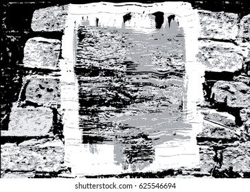 Grunge Black And White Urban Vector Texture Template.  