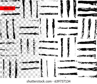 Grunge Black And White Urban Vector Texture Template On Transparent And White Background.Create Abstract Dotted, Scratched. Vintage Effect With Noise And Grain.Messy Dust Overlay Distress Background.