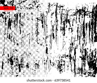 Grunge Black And White Urban Vector Texture Template On Transparent And White Background.Create Abstract Dotted, Scratched. Vintage Effect With Noise And Grain.Messy Dust Overlay Distress Background.