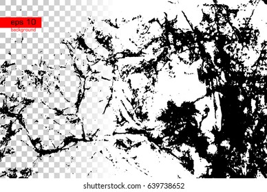 Grunge Black And White Urban Vector Texture Template On Transparent And White Background.Create Abstract Dotted, Scratched. Vintage Effect With Noise And Grain.Messy Dust Overlay Distress Background.