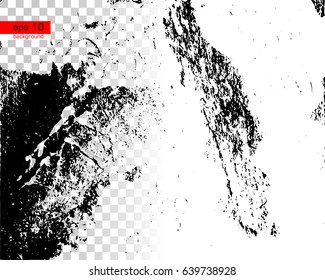 Grunge Black And White Urban Vector Texture Template On Transparent And White Background.Create Abstract Dotted, Scratched. Vintage Effect With Noise And Grain.Messy Dust Overlay Distress Background.