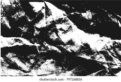 farbige, schwarz-weißer urbaner Vektorgrafik-Vorlage, dunkelbrauner Staubüberlagerungshintergrund, abstrakter, gepunkteter, kratzter, Vintage-Effekt mit Lärm und Grain