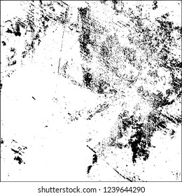 Grunge black and white vector abstract background of scratches, cracks, chips