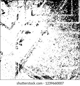 Grunge black and white vector abstract background of scratches, cracks, chips