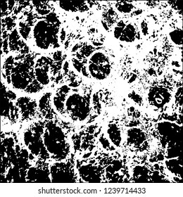 Grunge black and white vector abstract background of scratches, cracks, chips