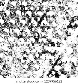 Grunge black and white vector abstract background of scratches, cracks, chips