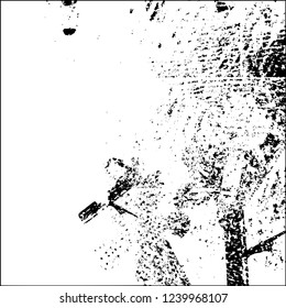 Grunge black and white vector abstract background of scratches, cracks, chips