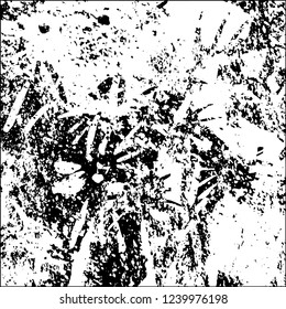 Grunge black and white vector abstract background of scratches, cracks, chips