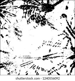 Grunge black and white vector abstract background of scratches, cracks, chips