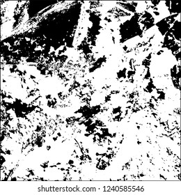 Grunge black and white vector abstract background of scratches, cracks, chips
