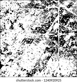 Grunge black and white vector abstract background of scratches, cracks, chips