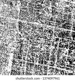 Grunge is black and white. Vector abstract background. Texture of scratches, chips, scuffs