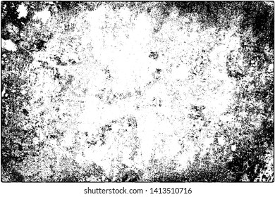 Grunge is black and white. Vector abstract texture of old surface