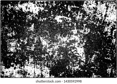 Grunge is black and white. Vector abstract texture of old surface