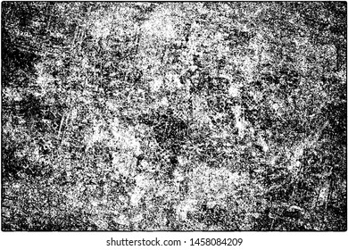 Grunge is black and white. Vector abstract texture of old surface