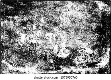 Grunge is black and white. Vector abstract texture of old surface