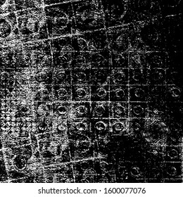 Grunge black and white. Vector abstract monochrome background. Dirty texture pattern
