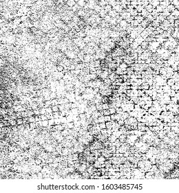Grunge black and white. Vector abstract monochrome background. Dirty texture pattern