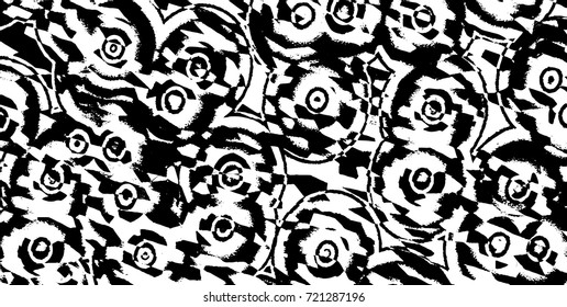 Grunge black and white vector. Abstract texture monochrome. Background of cracks, scuffs, chips, stains of ink. Dark background for printing and design