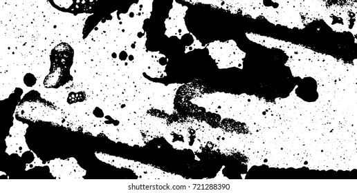Grunge black and white vector. Abstract texture monochrome. Background of cracks, scuffs, chips, stains of ink. Dark background for printing and design
