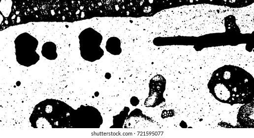 Grunge black and white vector. Abstract texture monochrome. Background of cracks, scuffs, chips, stains of ink. Dark background for printing and design