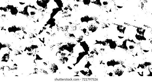 Grunge black and white vector. Abstract texture monochrome. Background of cracks, scuffs, chips, stains of ink. Dark background for printing and design