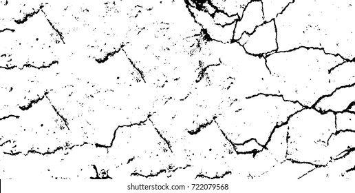 Grunge black and white vector. Abstract texture monochrome. Background of cracks, scuffs, chips, stains of ink. Dark background for printing and design