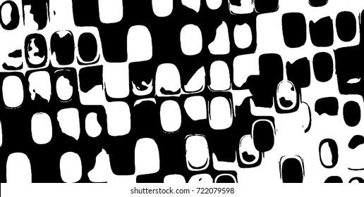 Grunge black and white vector. Abstract texture monochrome. Background of cracks, scuffs, chips, stains of ink. Dark background for printing and design