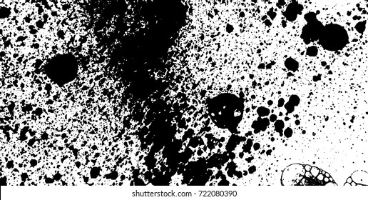 Grunge black and white vector. Abstract texture monochrome. Background of cracks, scuffs, chips, stains of ink. Dark background for printing and design