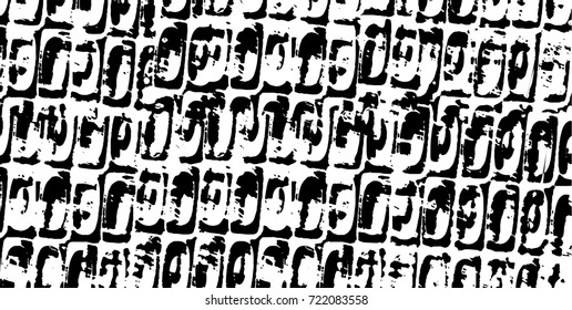 Grunge black and white vector. Abstract texture monochrome. Background of cracks, scuffs, chips, stains of ink. Dark background for printing and design