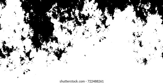 Grunge black and white vector. Abstract texture monochrome. Background of cracks, scuffs, chips, stains of ink. Dark background for printing and design