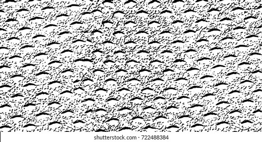 Grunge black and white vector. Abstract texture monochrome. Background of cracks, scuffs, chips, stains of ink. Dark background for printing and design
